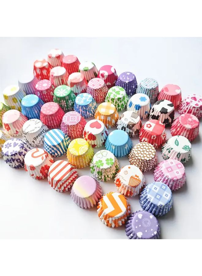 Cartoon Love Cake Liners 250PCS Oil Proof Baking Paper Cupcake Liners - Image 1